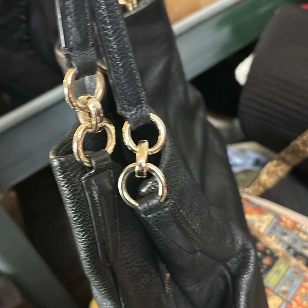 Like new black and gold coach bag - Picture 3 of 7